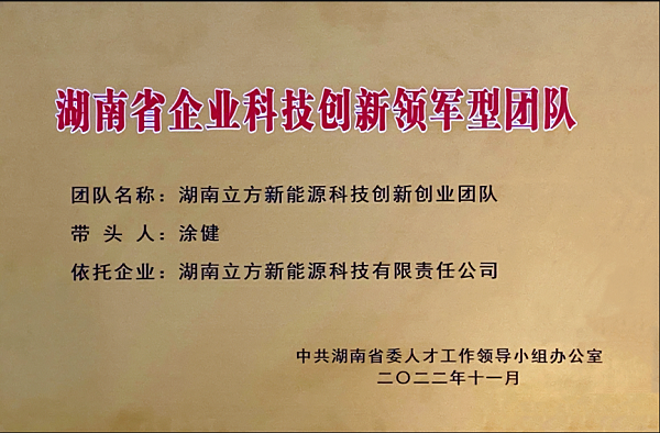 又雙叕傳來喜訊！立方獲評湖南省企業(yè)科技創(chuàng)新領(lǐng)軍型團隊